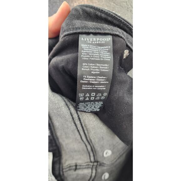 New NWT Liverpool Kennedy Crop Straight Washed Black Jeans Size 12‎ 31 - Picture 13 of 13